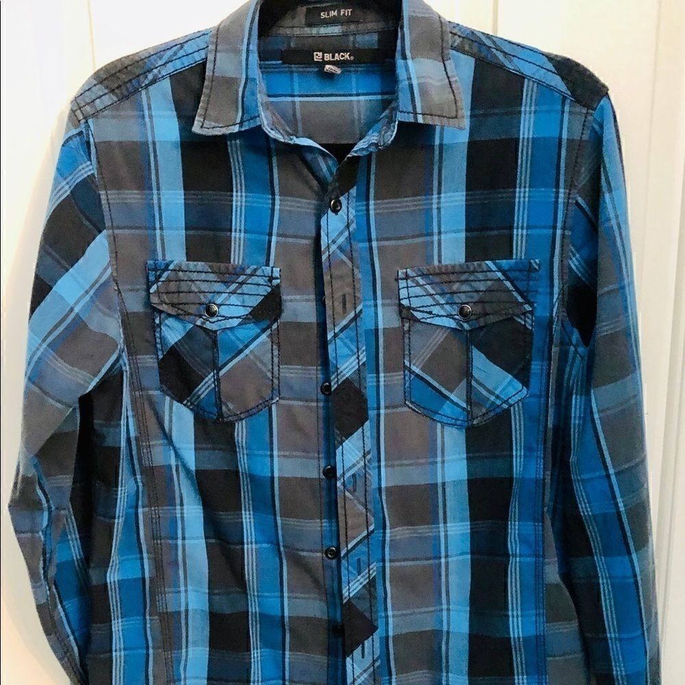 CJ Black blue plaid shirt